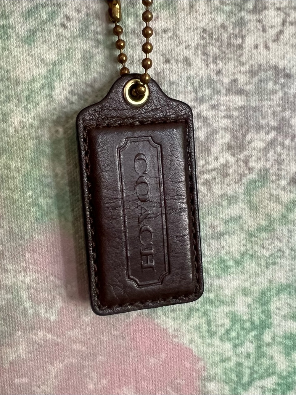 Coach Brown Leather Hang Tag